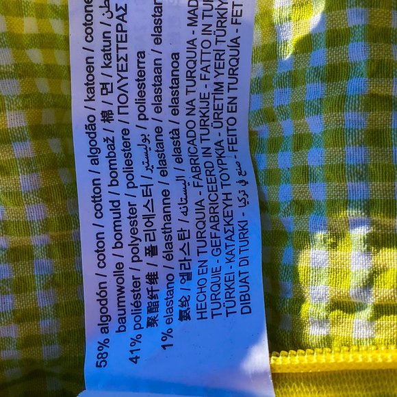 ZARA GINGHAM LIME GREEN CROP TOP - Picture 5 of 10
